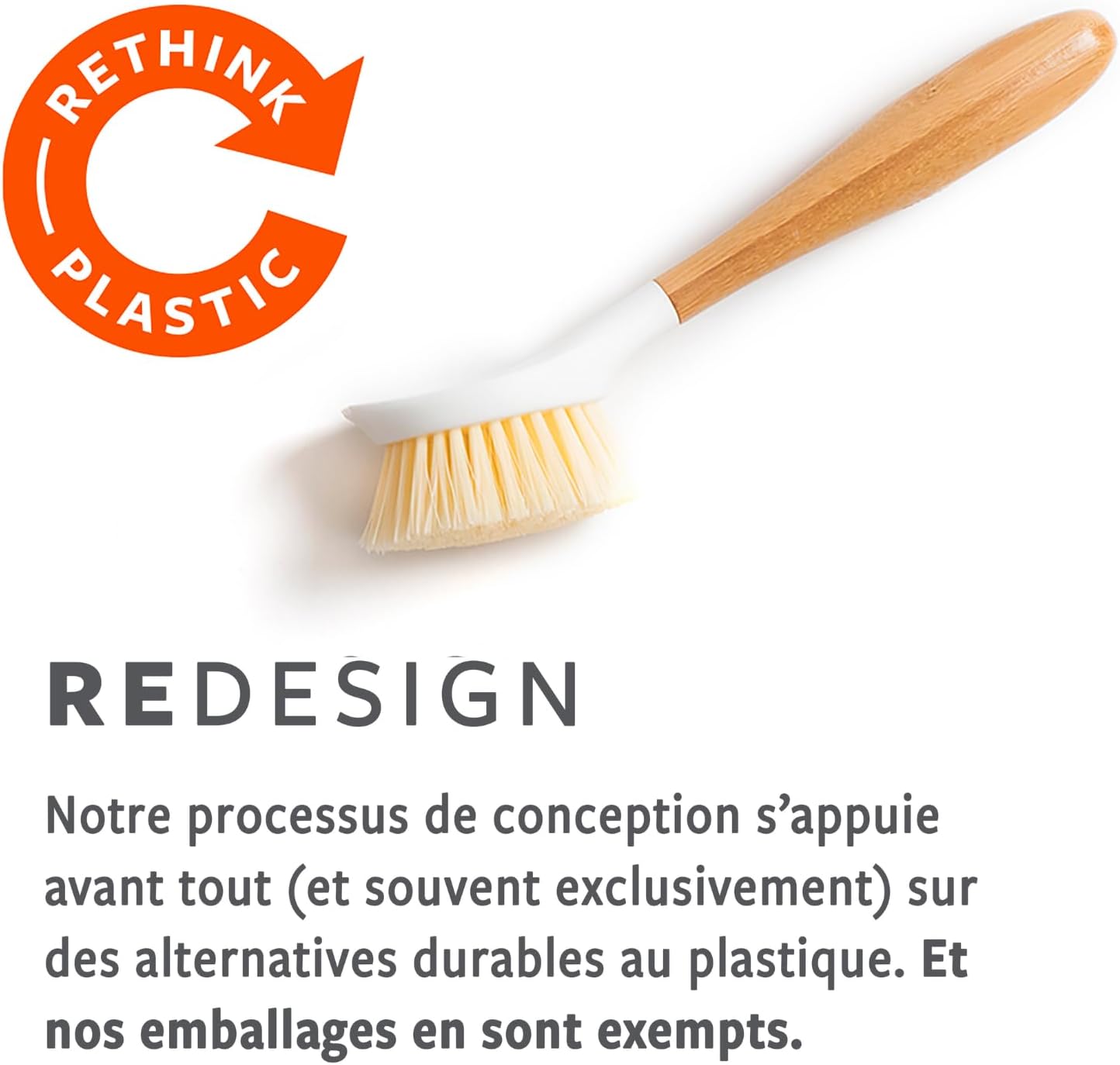 Full Circle The Ring Bamboo Vegetable and Fruit Cleaning Brush - A Versatile Scrubber for Food, Including Potatoes, Mushrooms, and Veggies with Recycled Bristles and Handle