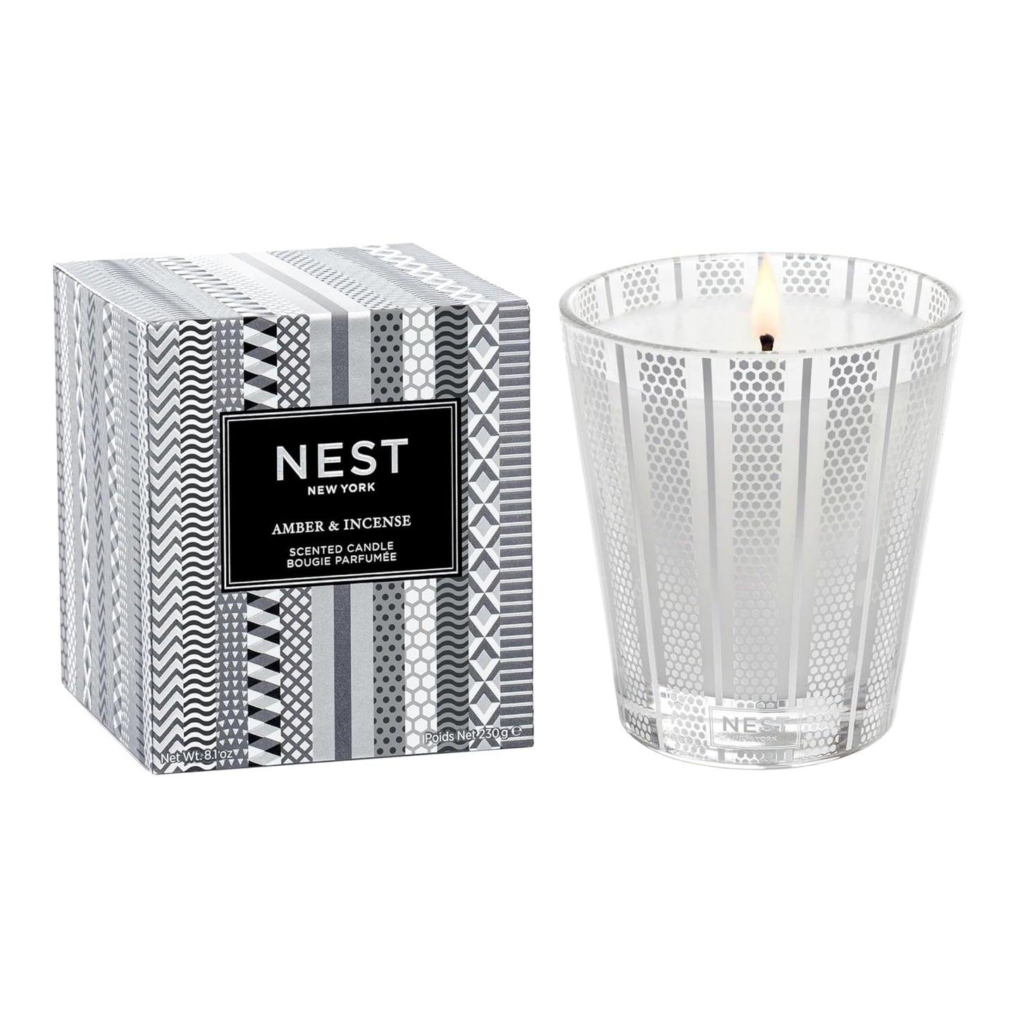 NEST New York Scented Classic Candle, Bamboo - 8.1 oz - Up to 60-Hour Burn Time - Reusable Glass Vessel