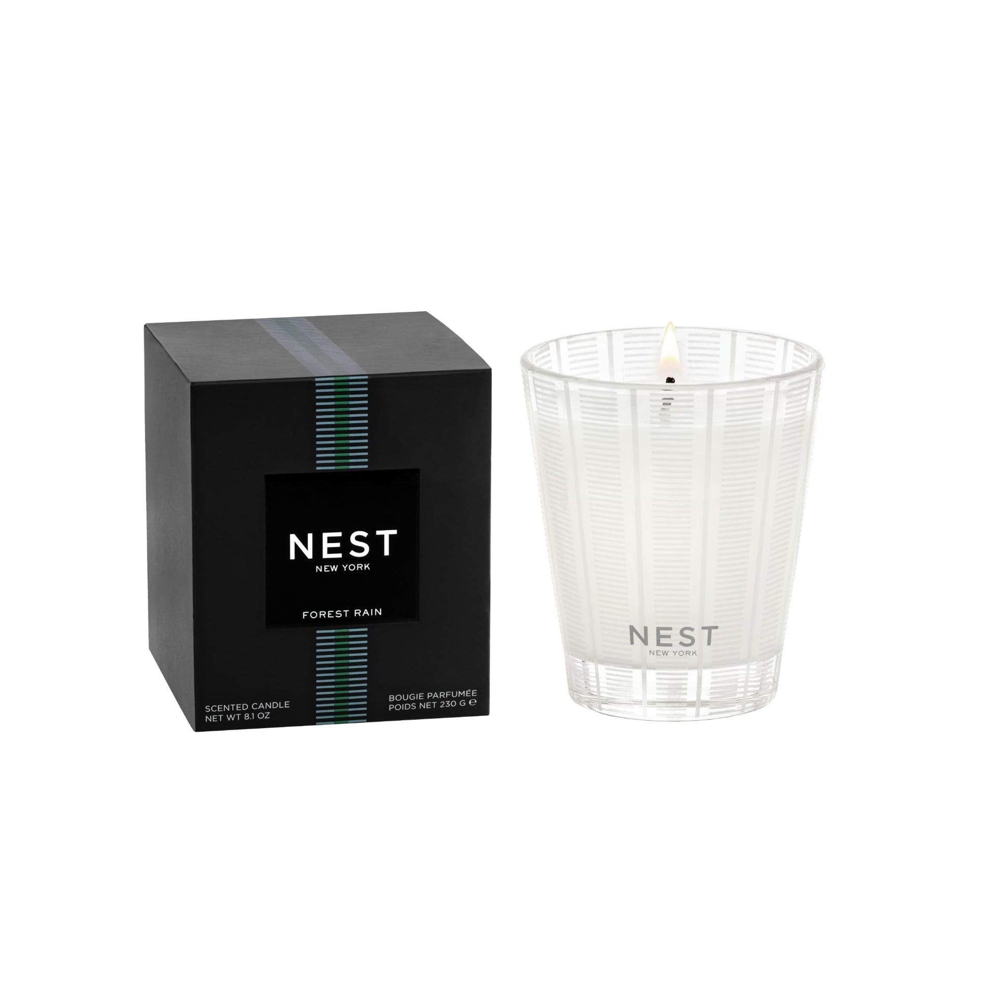 NEST New York Scented Classic Candle, Bamboo - 8.1 oz - Up to 60-Hour Burn Time - Reusable Glass Vessel