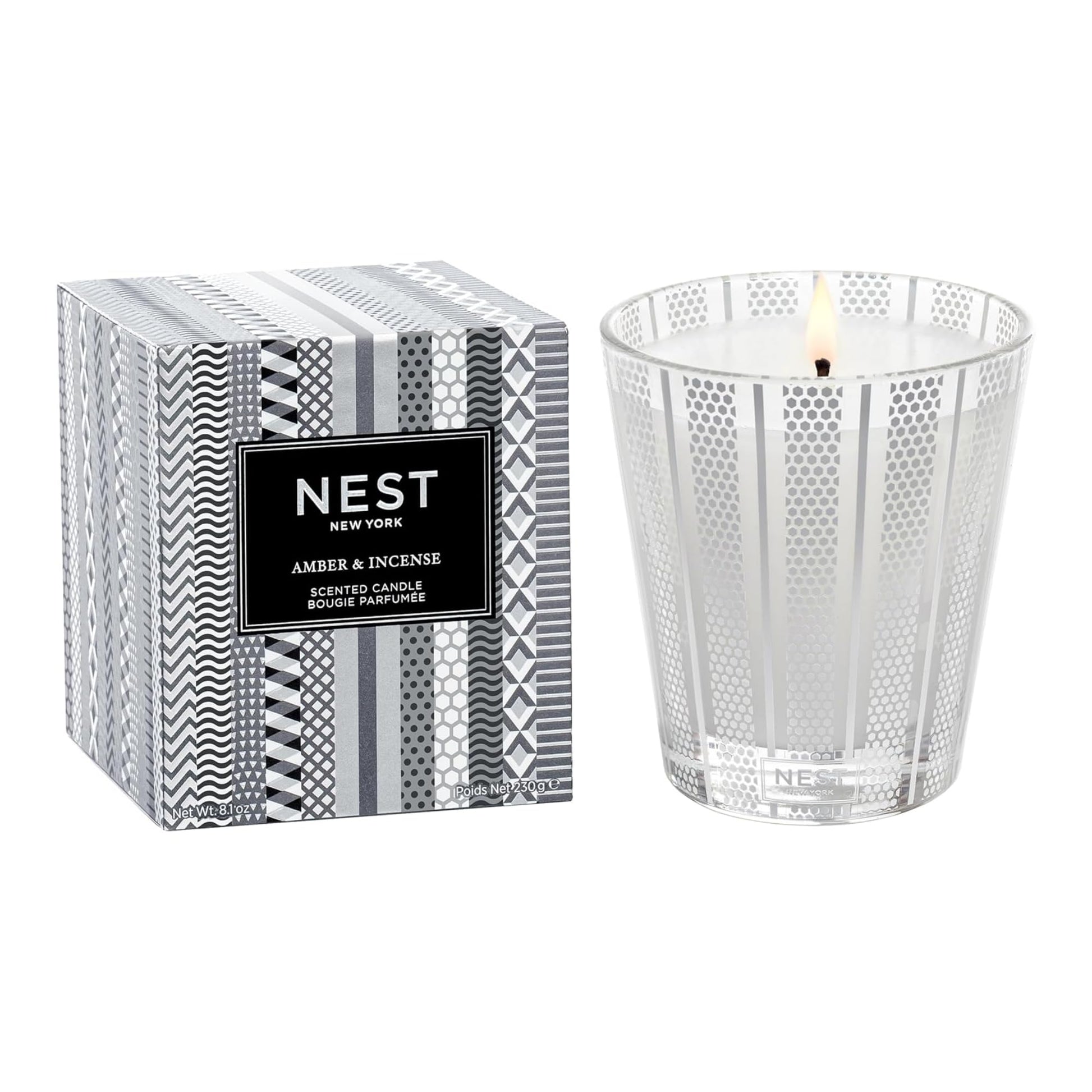 NEST New York Scented Classic Candle, Bamboo - 8.1 oz - Up to 60-Hour Burn Time - Reusable Glass Vessel