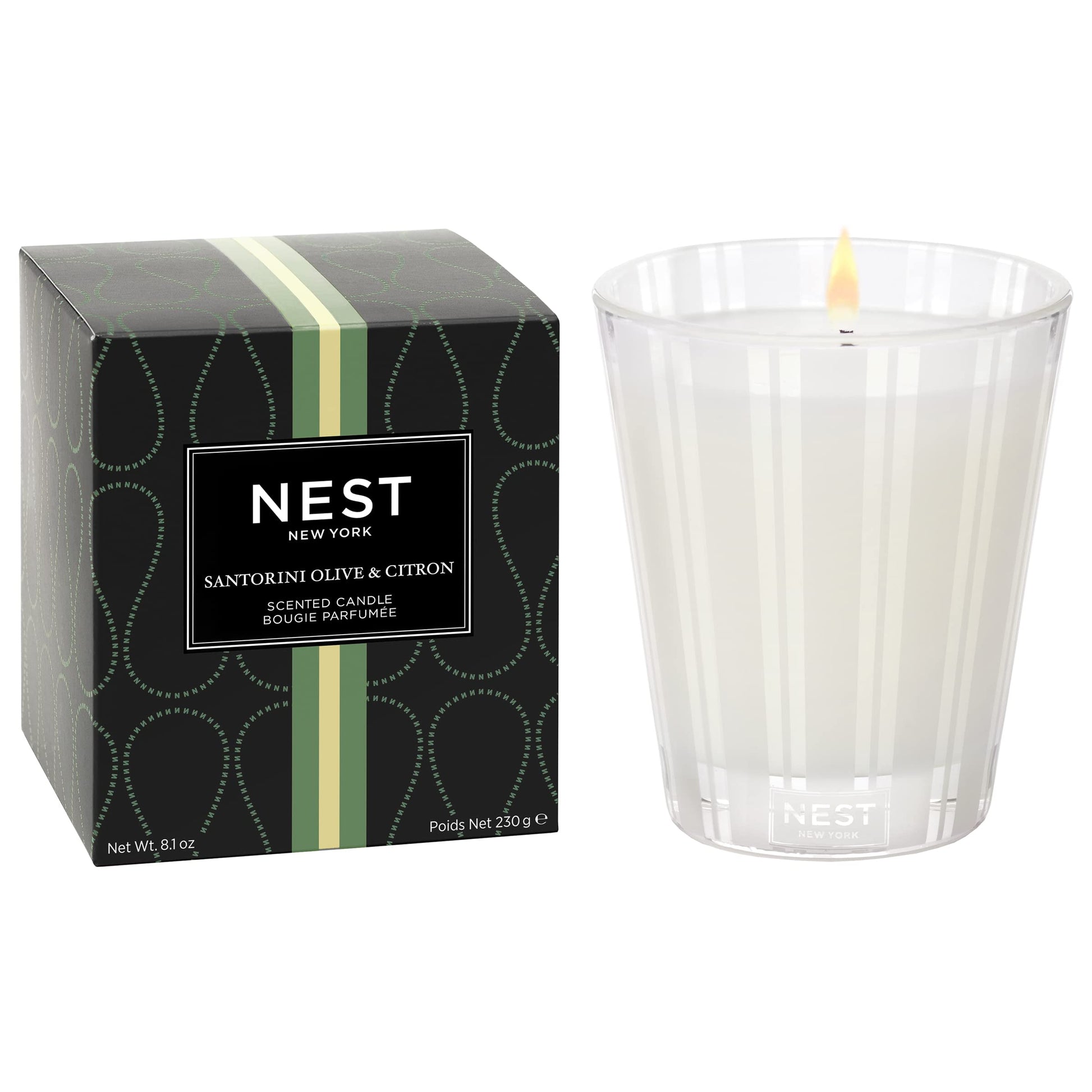 NEST New York Scented Classic Candle, Bamboo - 8.1 oz - Up to 60-Hour Burn Time - Reusable Glass Vessel