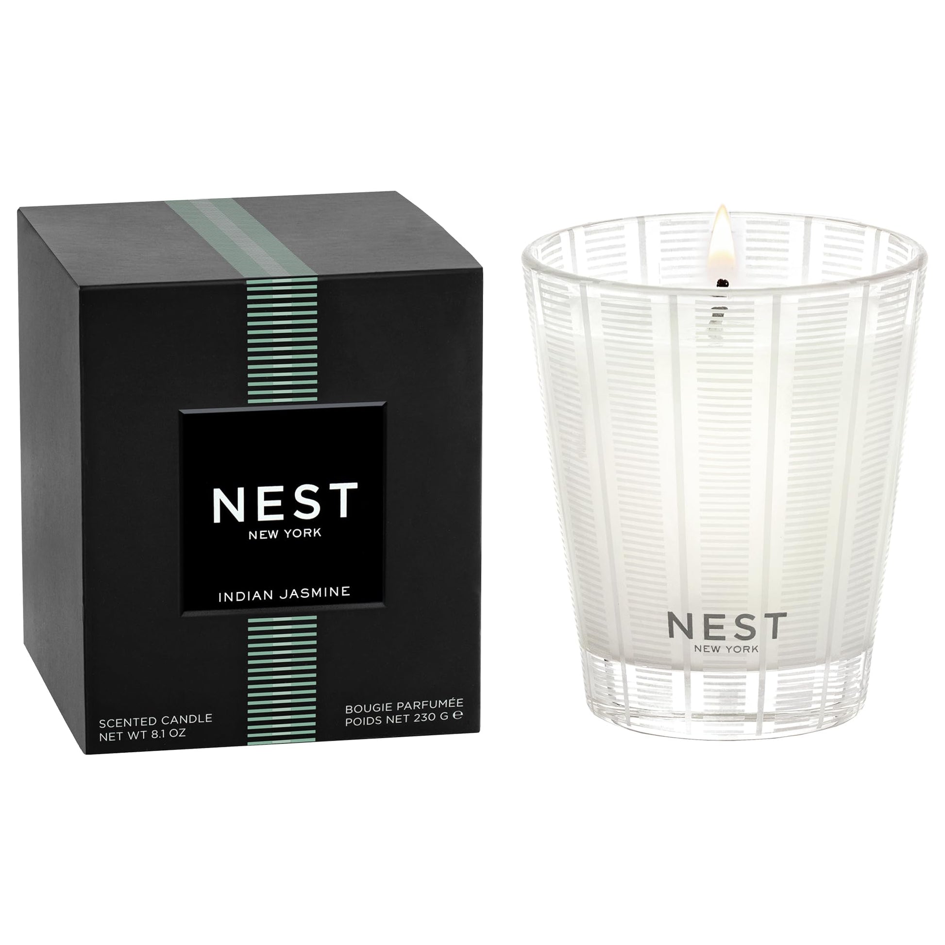 NEST New York Scented Classic Candle, Bamboo - 8.1 oz - Up to 60-Hour Burn Time - Reusable Glass Vessel